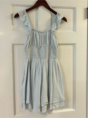 Hollister Light Blue Smocked Sundress with built-in undershorts